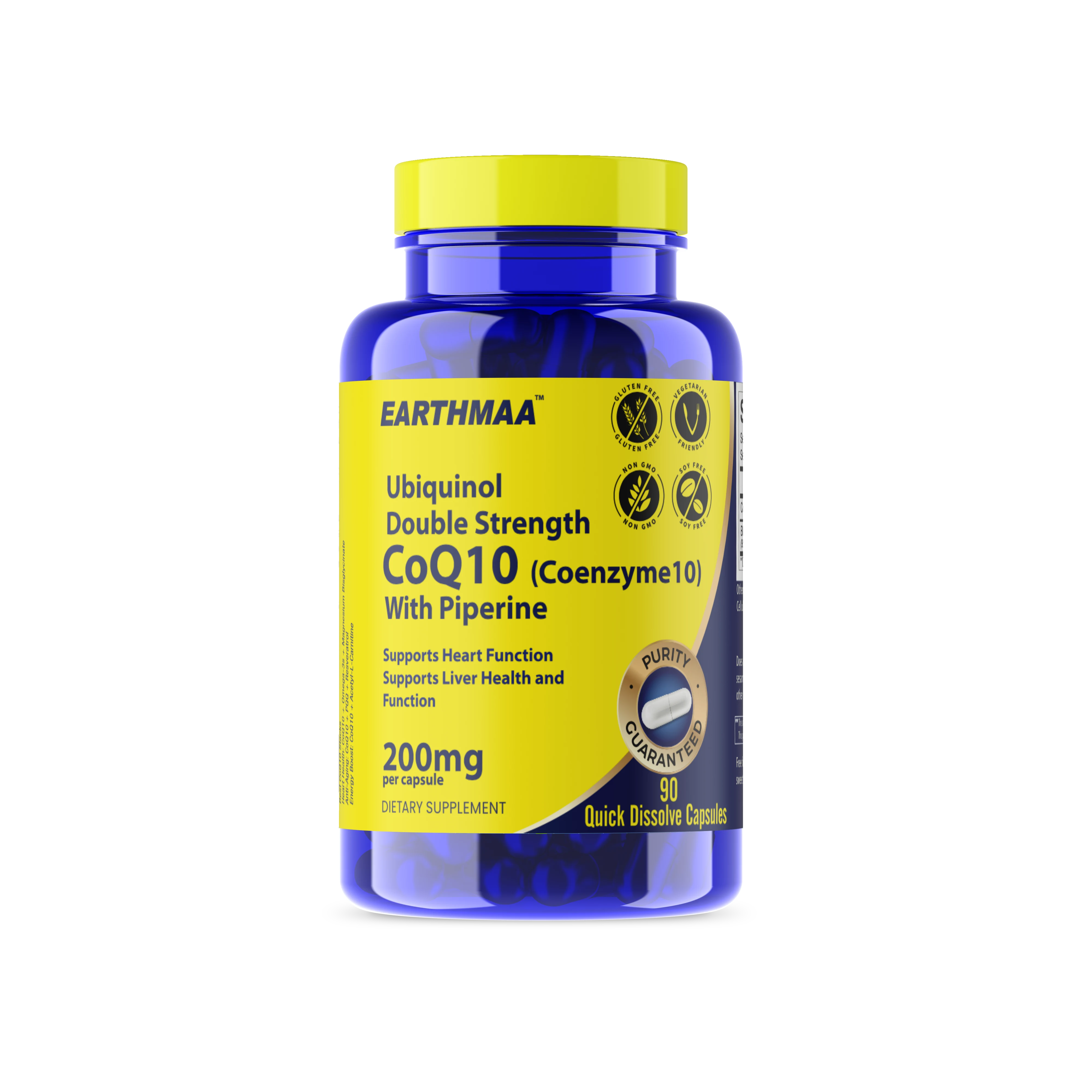 Ubiquinol Double Strength CoQ10 200mg with Piperine